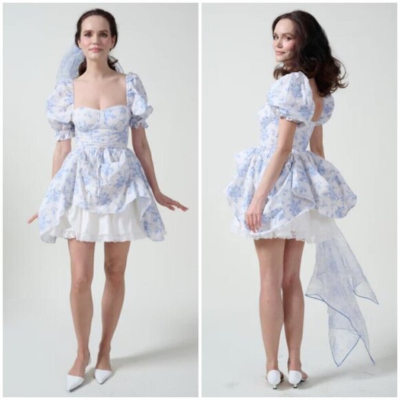 💕SELKIE💕 The Bed & Breakfast Kiera Dress ~ Blue Floral Print XXL - Picture 8 of 16